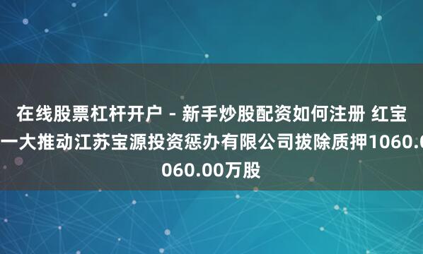 在线股票杠杆开户 - 新手炒股配资如何注册 红宝丽：第一大推动江苏宝源投资惩办有限公司拔除质押1060.00万股
