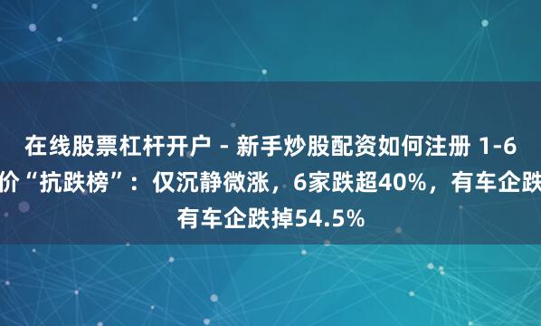 在线股票杠杆开户 - 新手炒股配资如何注册 1-6月车企股价“抗跌榜”：仅沉静微涨，6家跌超40%，有车企跌掉54.5%